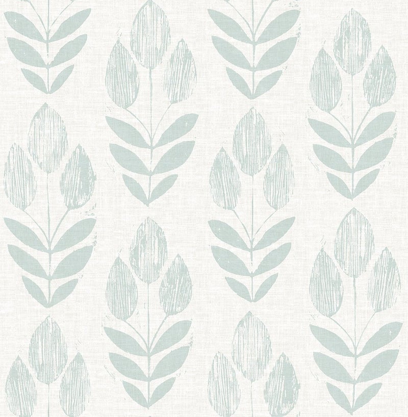Chesapeake 3115-24472 Garland Block Tulip Wallpaper, Teal - Image 1